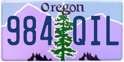 OR license plate 984QIL