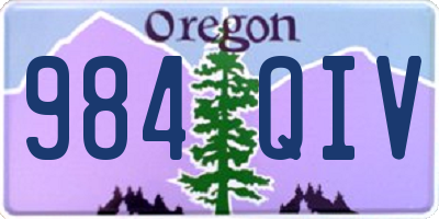 OR license plate 984QIV
