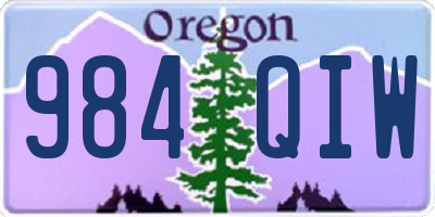 OR license plate 984QIW