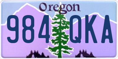 OR license plate 984QKA