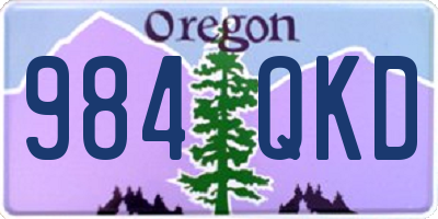 OR license plate 984QKD