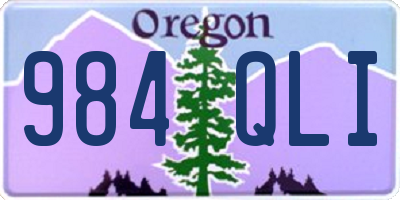 OR license plate 984QLI