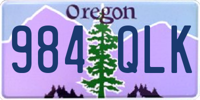 OR license plate 984QLK