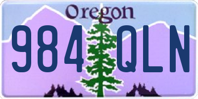 OR license plate 984QLN