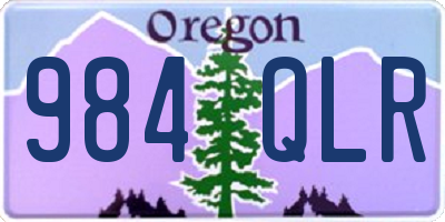 OR license plate 984QLR
