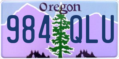 OR license plate 984QLU