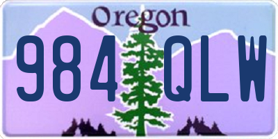 OR license plate 984QLW