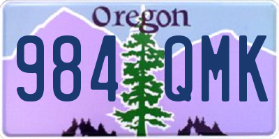 OR license plate 984QMK