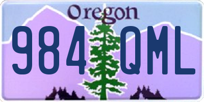 OR license plate 984QML
