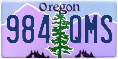 OR license plate 984QMS