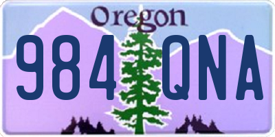 OR license plate 984QNA