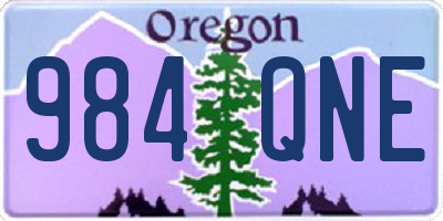 OR license plate 984QNE