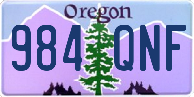 OR license plate 984QNF