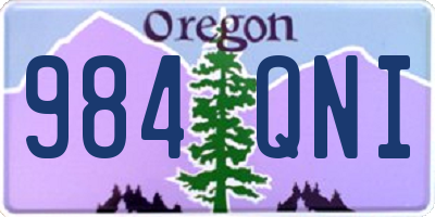 OR license plate 984QNI