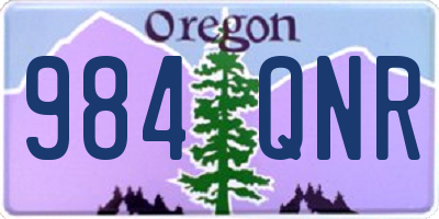 OR license plate 984QNR