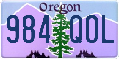OR license plate 984QOL