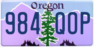 OR license plate 984QOP