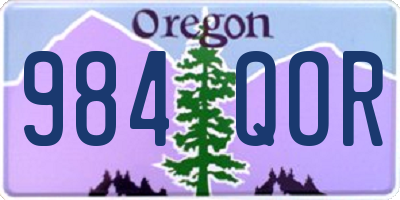 OR license plate 984QOR