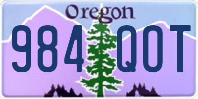 OR license plate 984QOT