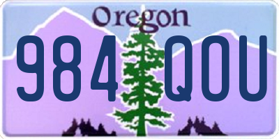 OR license plate 984QOU
