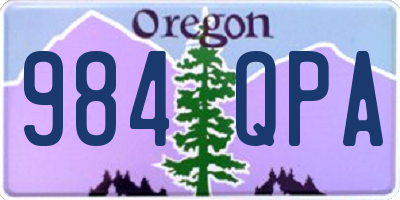 OR license plate 984QPA