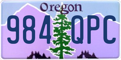 OR license plate 984QPC