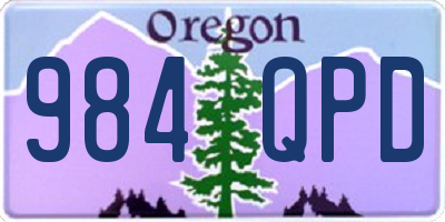 OR license plate 984QPD