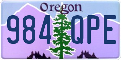 OR license plate 984QPE