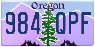 OR license plate 984QPF