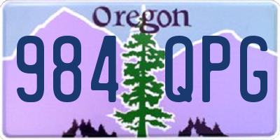 OR license plate 984QPG