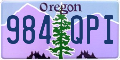 OR license plate 984QPI