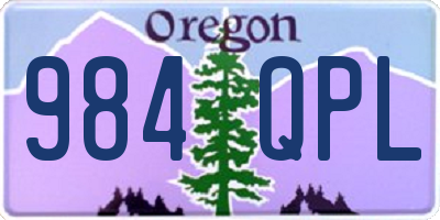 OR license plate 984QPL