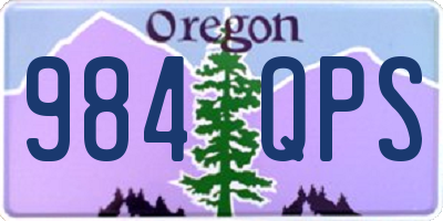 OR license plate 984QPS