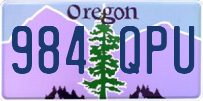 OR license plate 984QPU