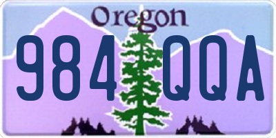 OR license plate 984QQA