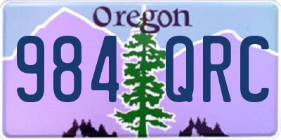 OR license plate 984QRC