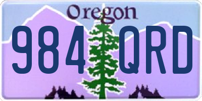 OR license plate 984QRD