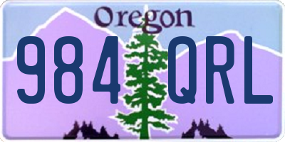 OR license plate 984QRL
