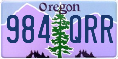 OR license plate 984QRR