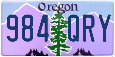 OR license plate 984QRY