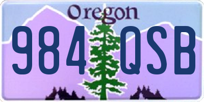 OR license plate 984QSB