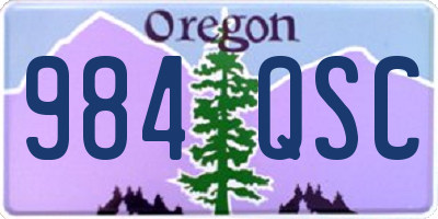 OR license plate 984QSC