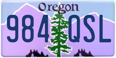OR license plate 984QSL