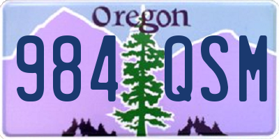 OR license plate 984QSM