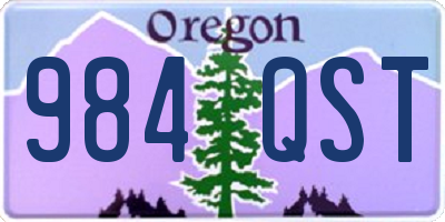 OR license plate 984QST