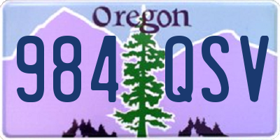 OR license plate 984QSV