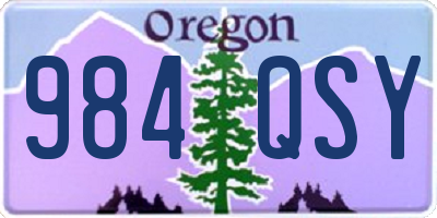 OR license plate 984QSY