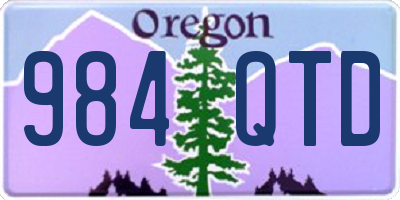 OR license plate 984QTD