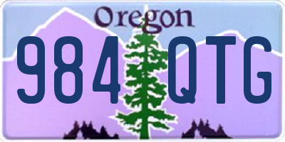 OR license plate 984QTG