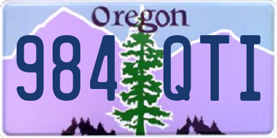 OR license plate 984QTI